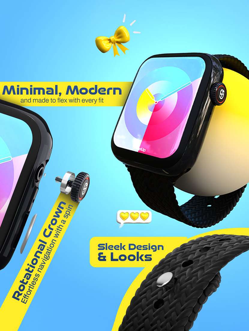 snapup connect max bluetooth calling smart watch (electric black) - 22240511 -  Standard Image - 3