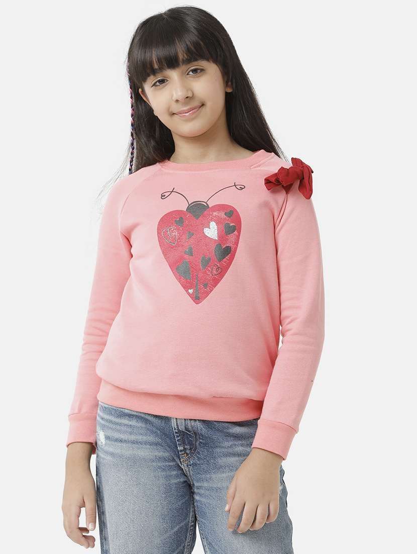 girls printed long sleeve sweatshirt