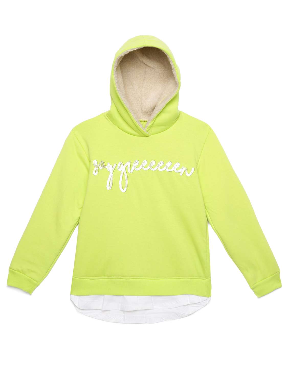 girls printed long sleeve hooded sweatshirt