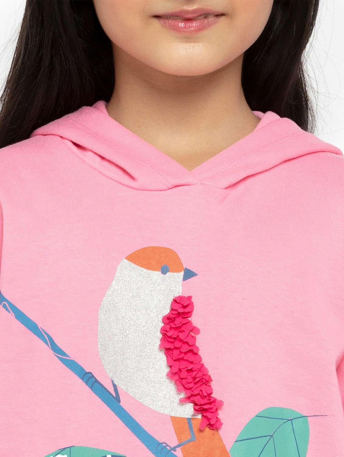 girls printed long sleeve hooded sweatshirt - 22240520 -  Standard Image - 3