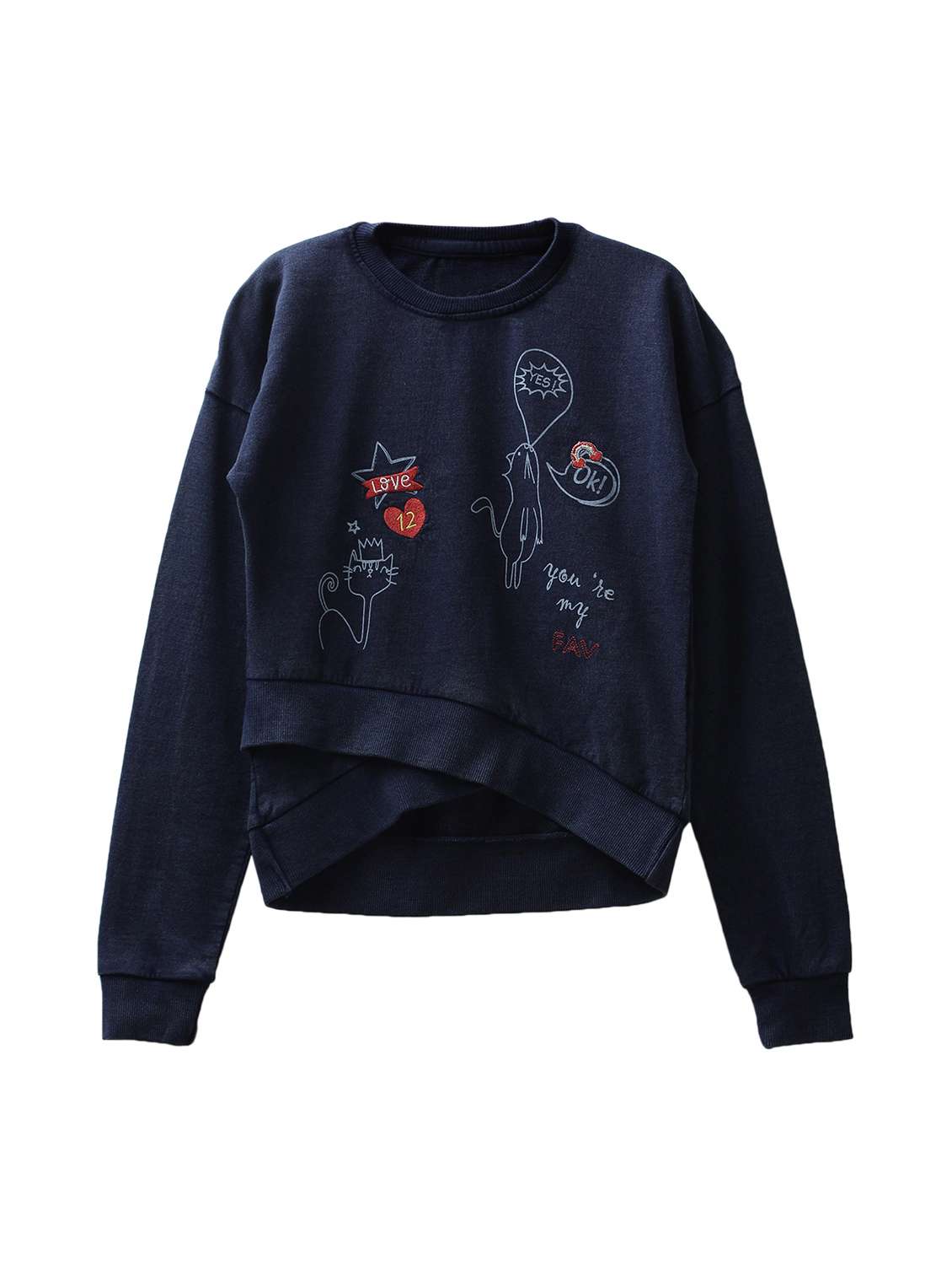 girls printed long sleeve sweatshirt