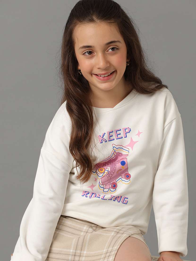 girls printed long sleeve sweatshirt