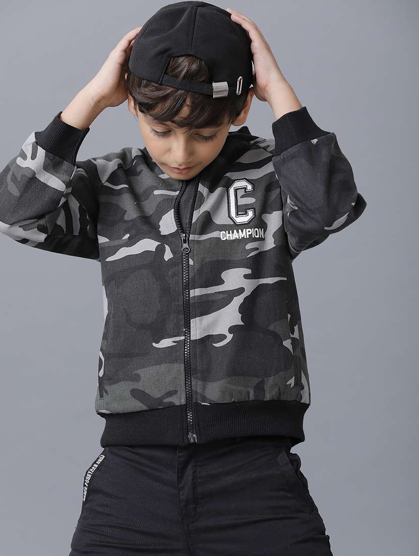 boys printed long sleeve bomber jacket