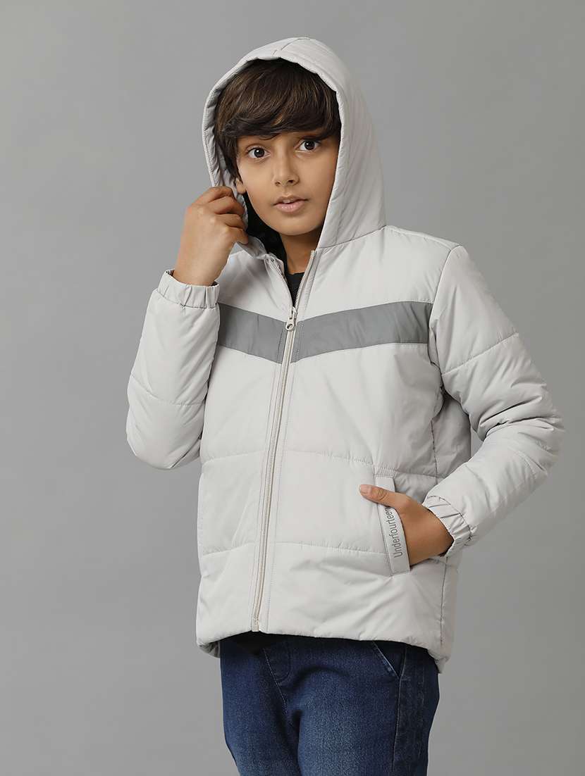 boys long sleeve quilted hooded jacket