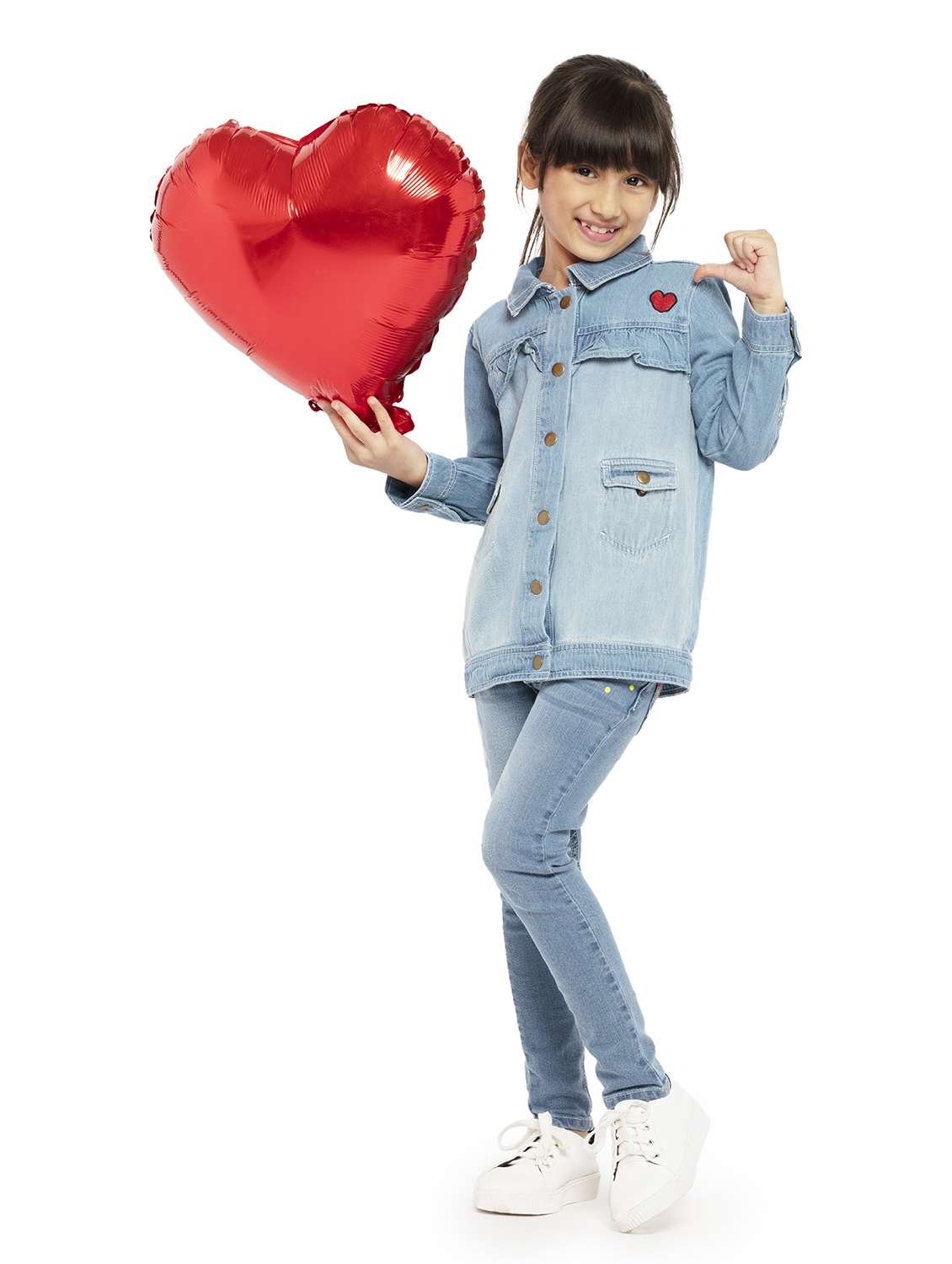 girls long sleeve regular denim jacket - 22240556 -  Standard Image - 3