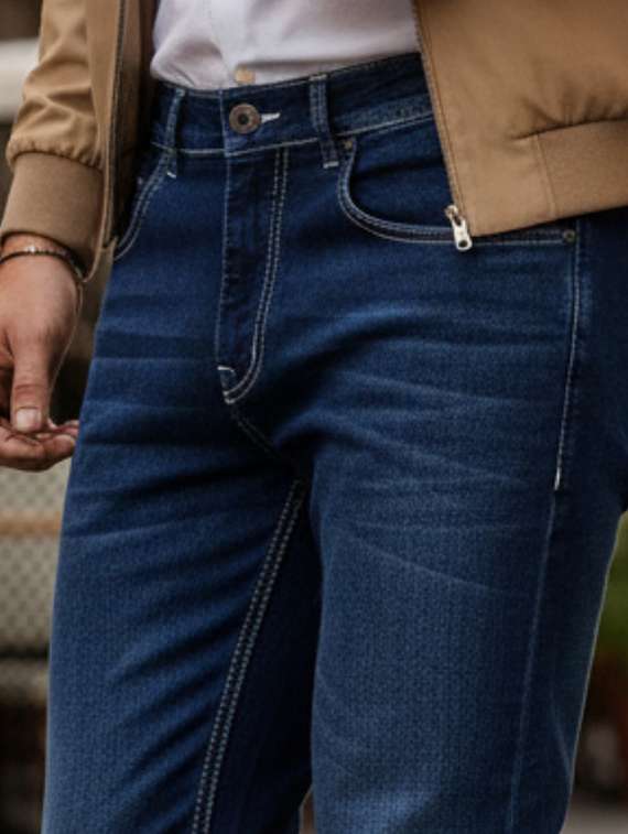 men washed mid rise slim fit jeans - 22240633 -  Standard Image - 5