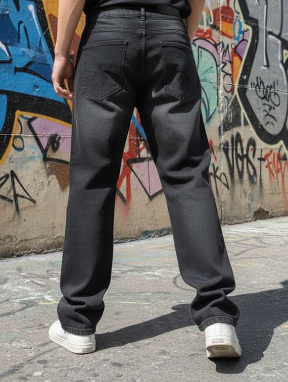 men washed mid rise relaxed fit jeans - 22240636 -  Standard Image - 3