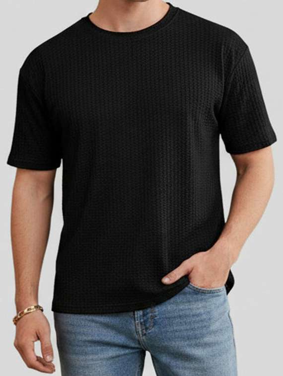 men self design short sleeve regular fit t-shirt - 22240638 -  Standard Image - 3