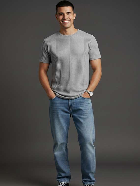 men self design short sleeve regular fit t-shirt - 22240641 -  Standard Image - 3