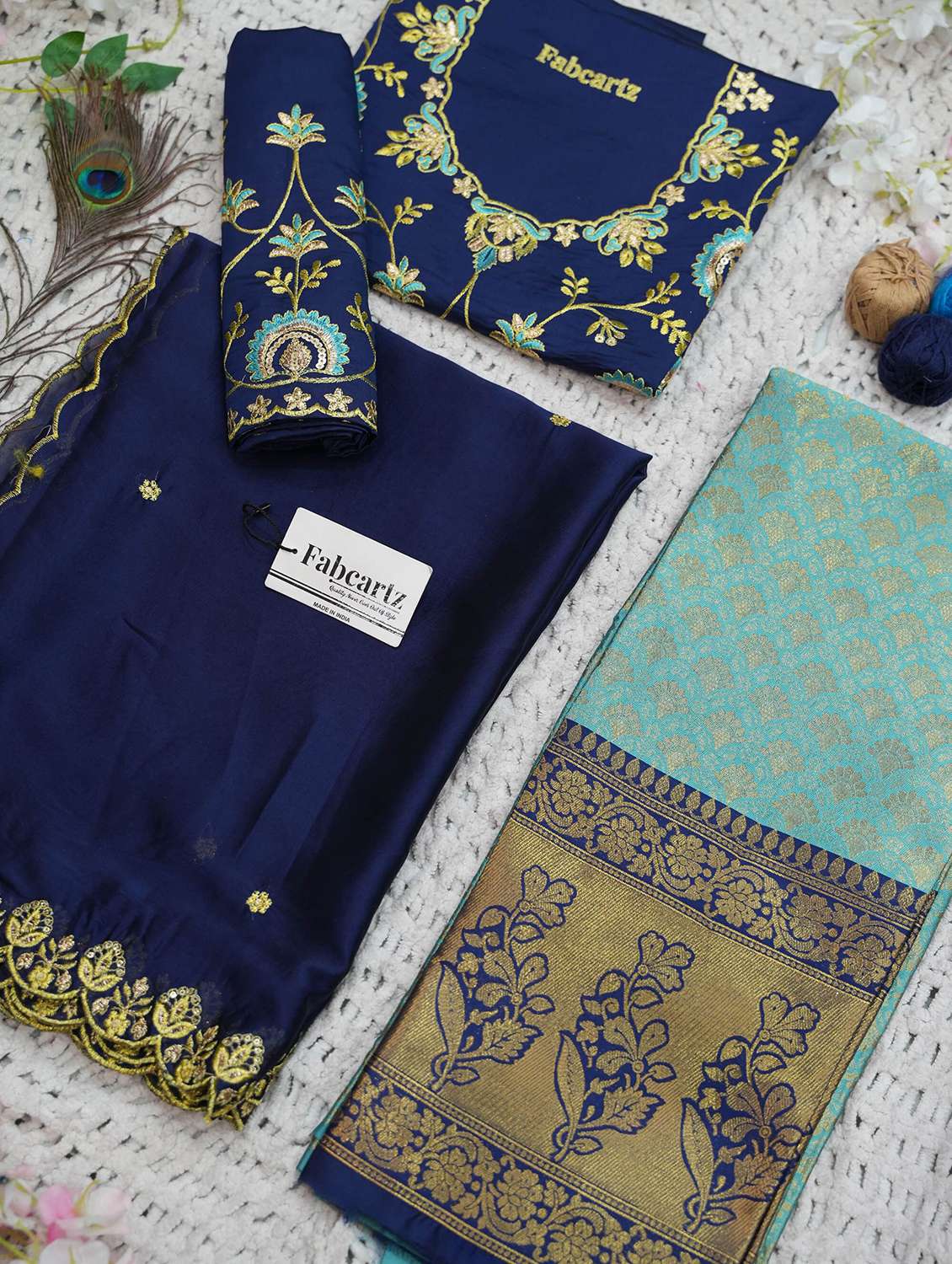 women self design south indian style unstitched lehenga choli - 22240675 -  Standard Image - 3