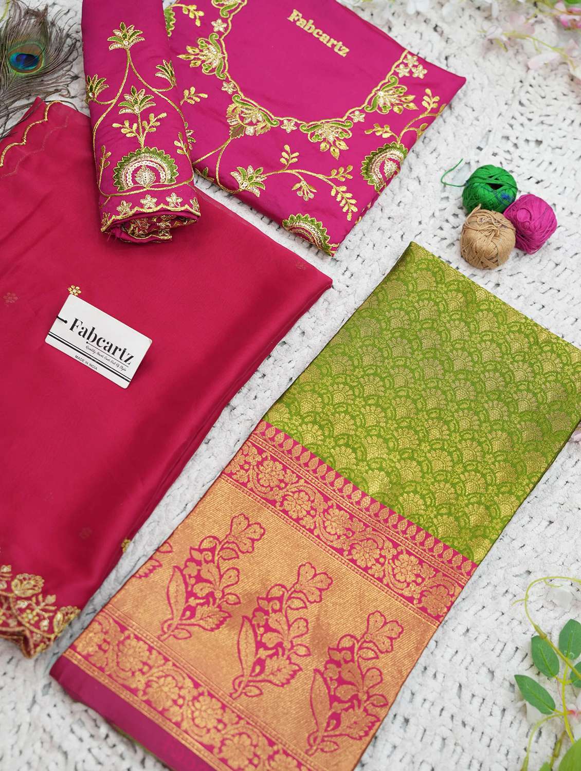 women self design south indian style unstitched lehenga choli - 22240677 -  Standard Image - 3