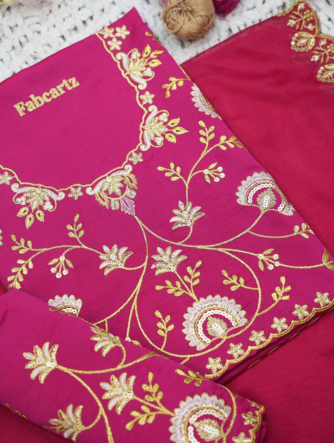 women self design south indian style unstitched lehenga choli - 22240679 -  Standard Image - 3