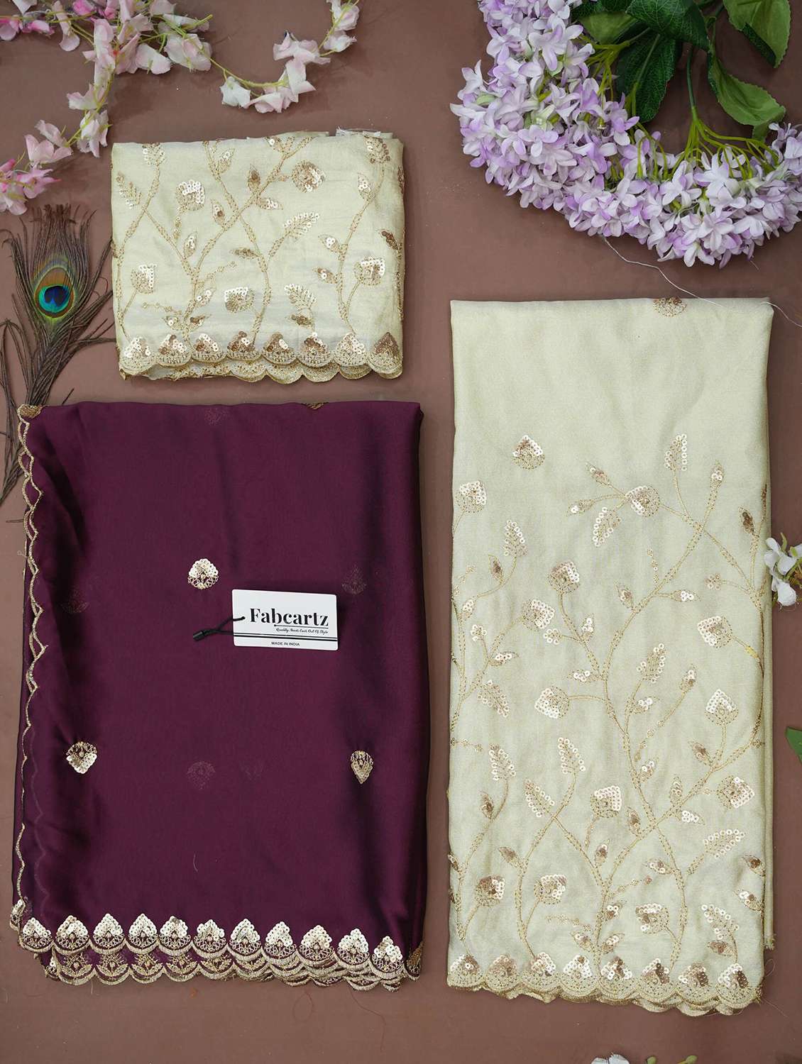 women solid with work unstitched lehenga choli - 22240691 -  Standard Image - 3