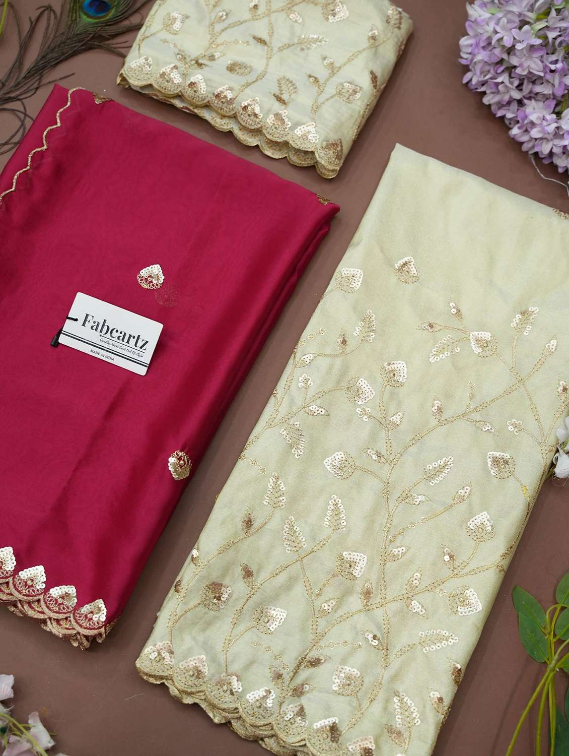 women solid with work unstitched lehenga choli - 22240693 -  Standard Image - 3