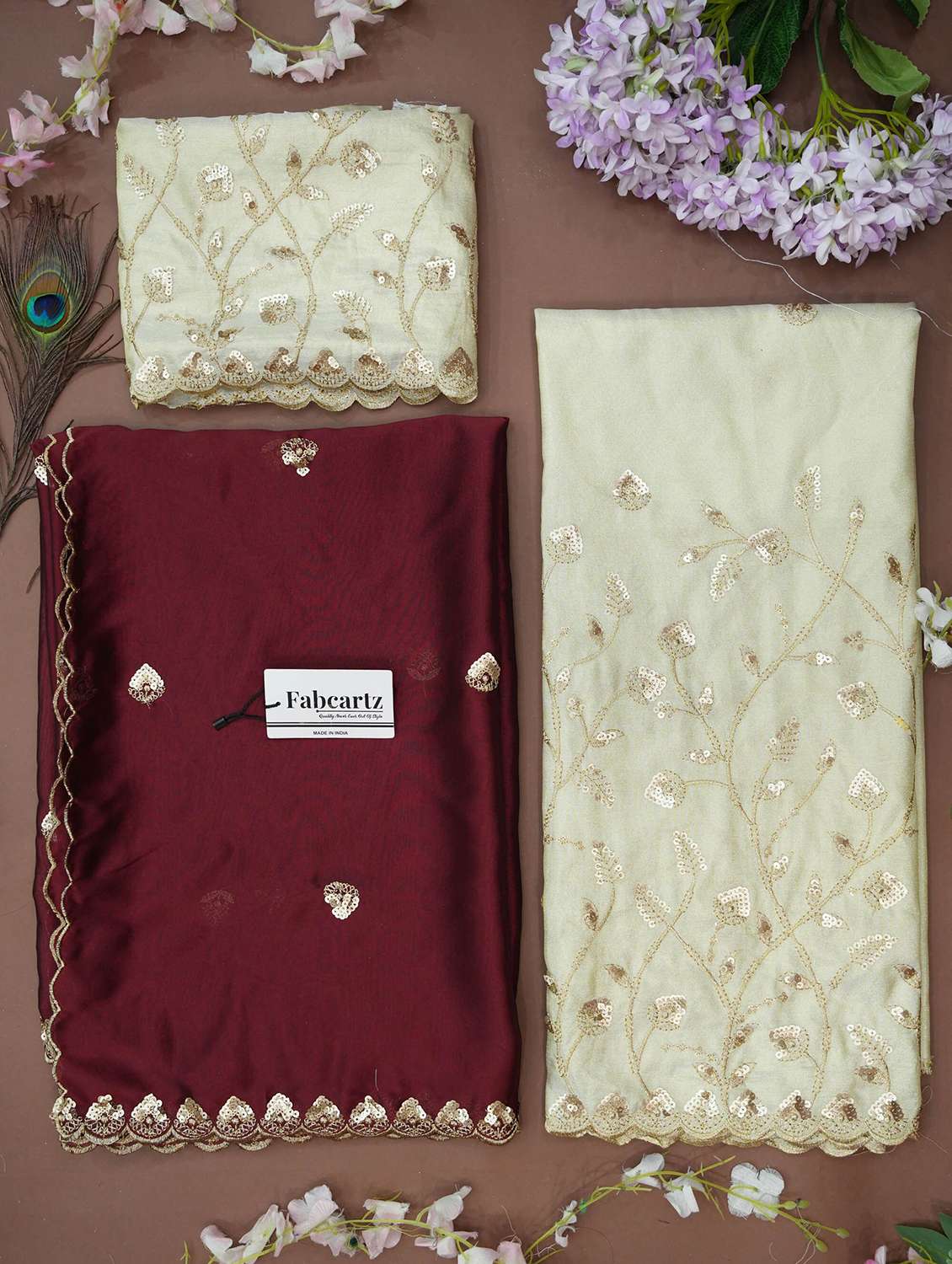 women solid with work unstitched lehenga choli - 22240695 -  Standard Image - 3