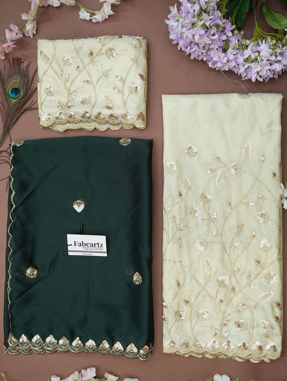 women solid with work unstitched lehenga choli - 22240696 -  Standard Image - 3