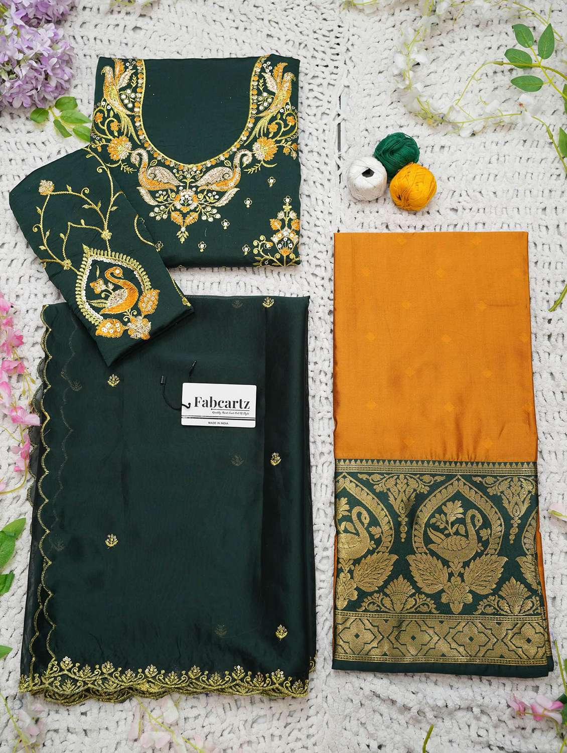 women self design south indian style unstitched lehenga choli - 22240699 -  Standard Image - 3