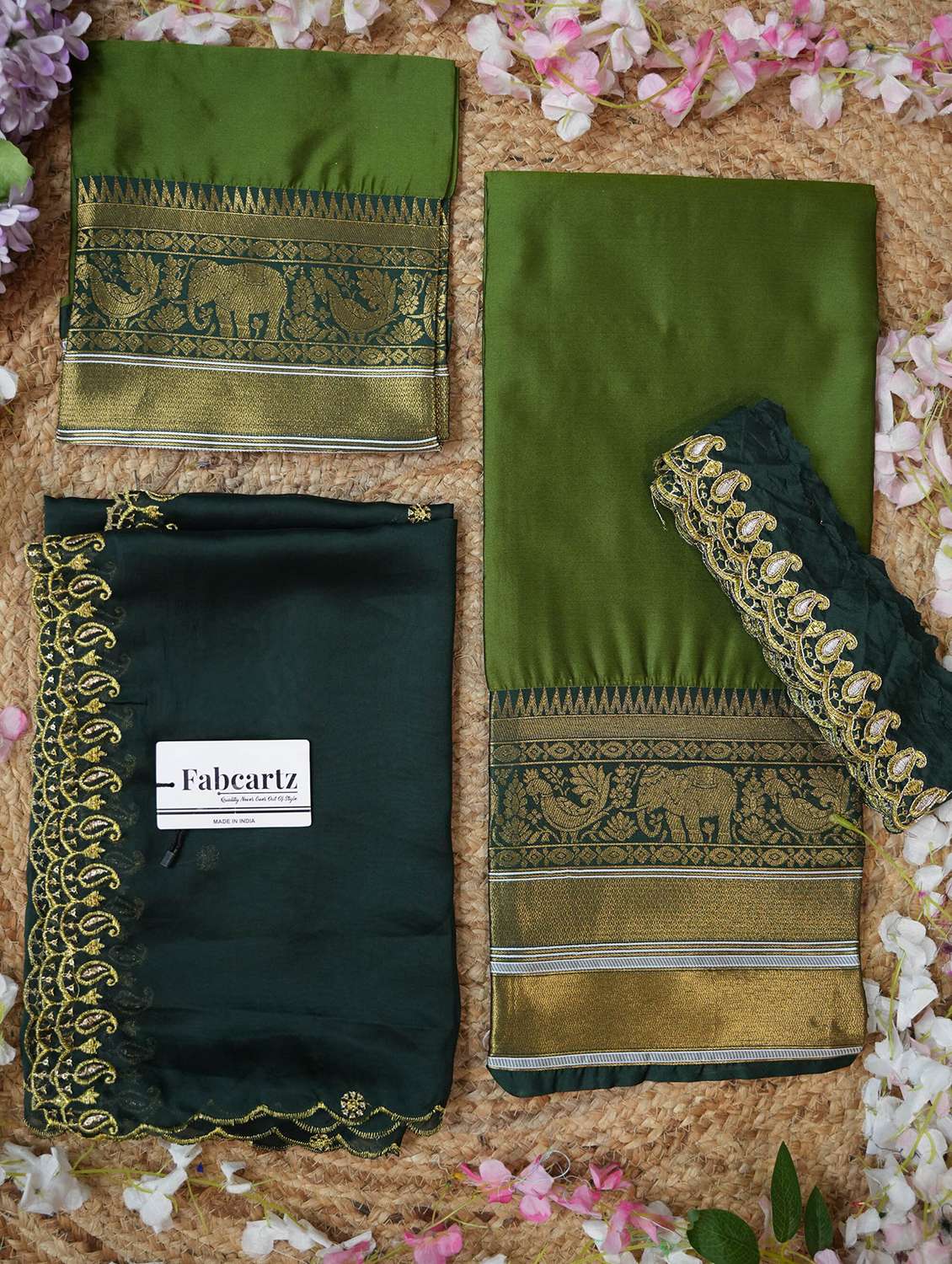 women self design south indian style unstitched lehenga choli - 22240714 -  Standard Image - 3