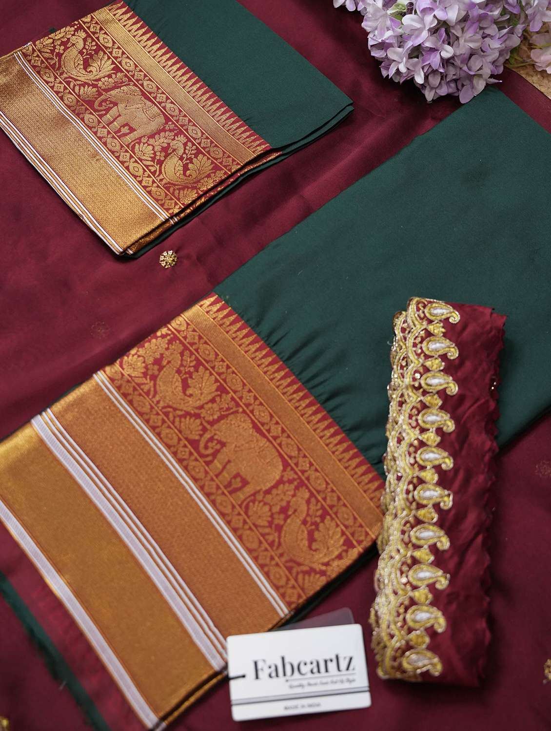 women self design south indian style unstitched lehenga choli - 22240717 -  Standard Image - 3