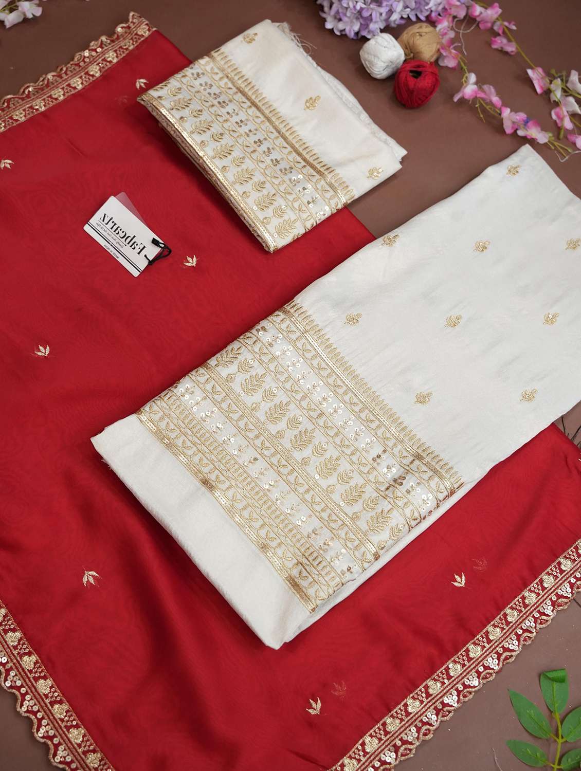 women solid with work unstitched lehenga choli - 22240718 -  Standard Image - 3