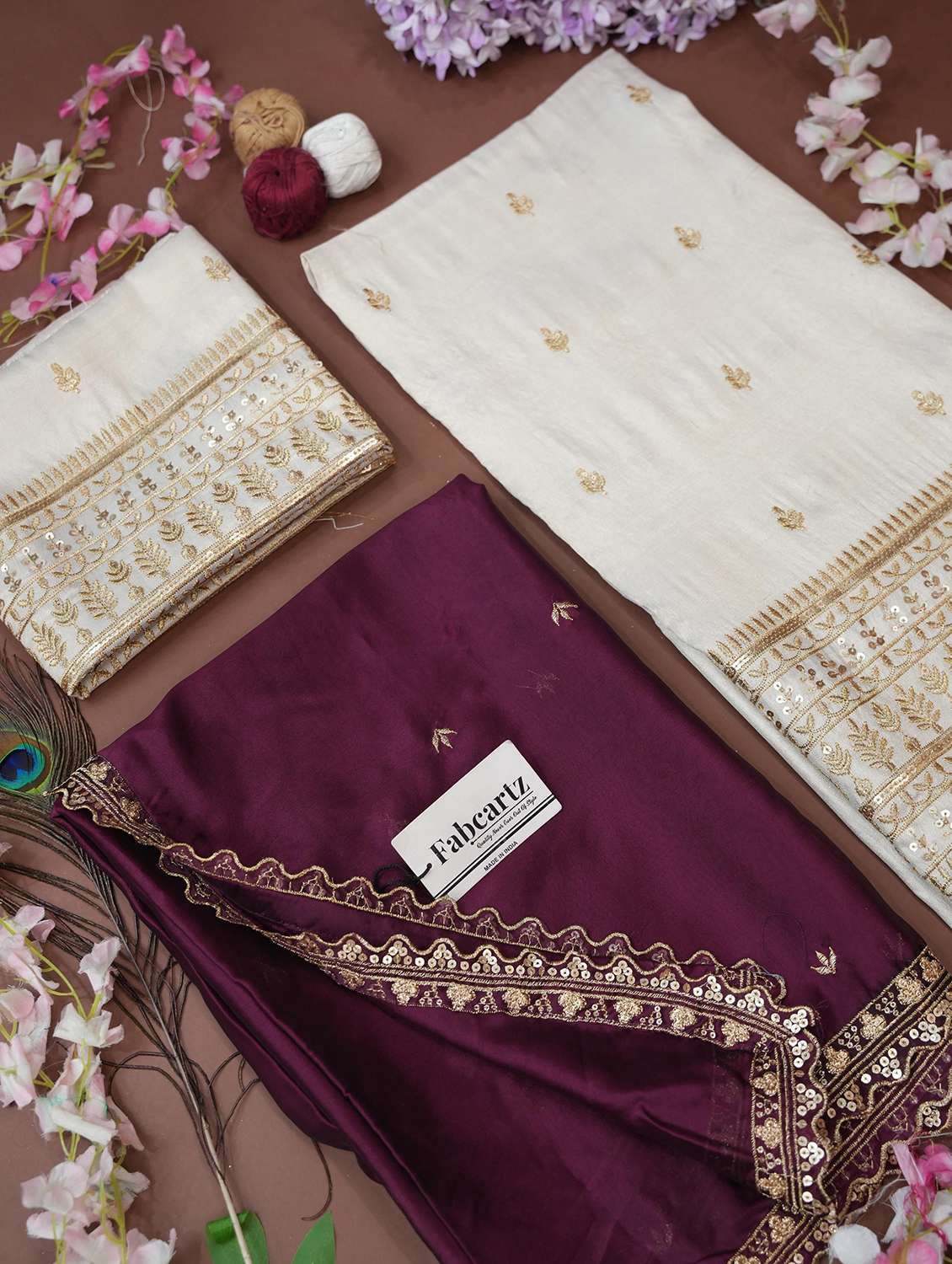 women solid with work unstitched lehenga choli - 22240719 -  Standard Image - 3