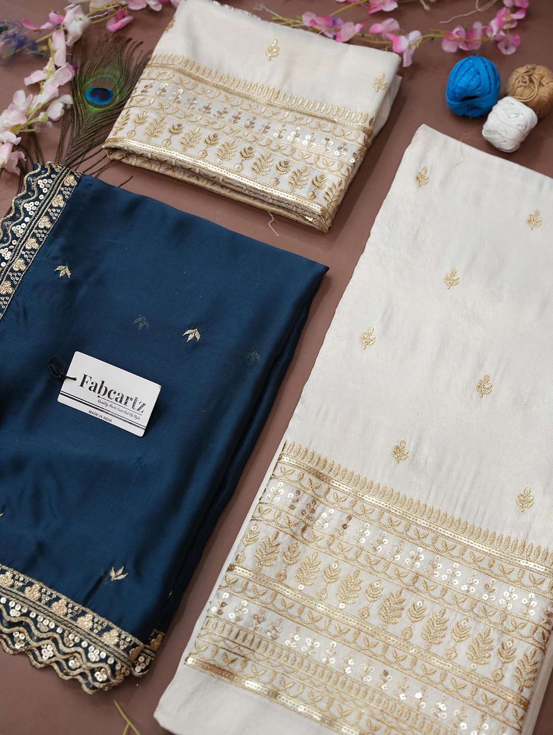 women solid with work unstitched lehenga choli - 22240721 -  Standard Image - 3