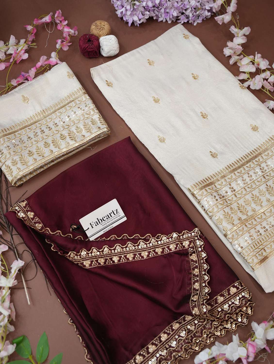 women solid with work unstitched lehenga choli - 22240722 -  Standard Image - 3