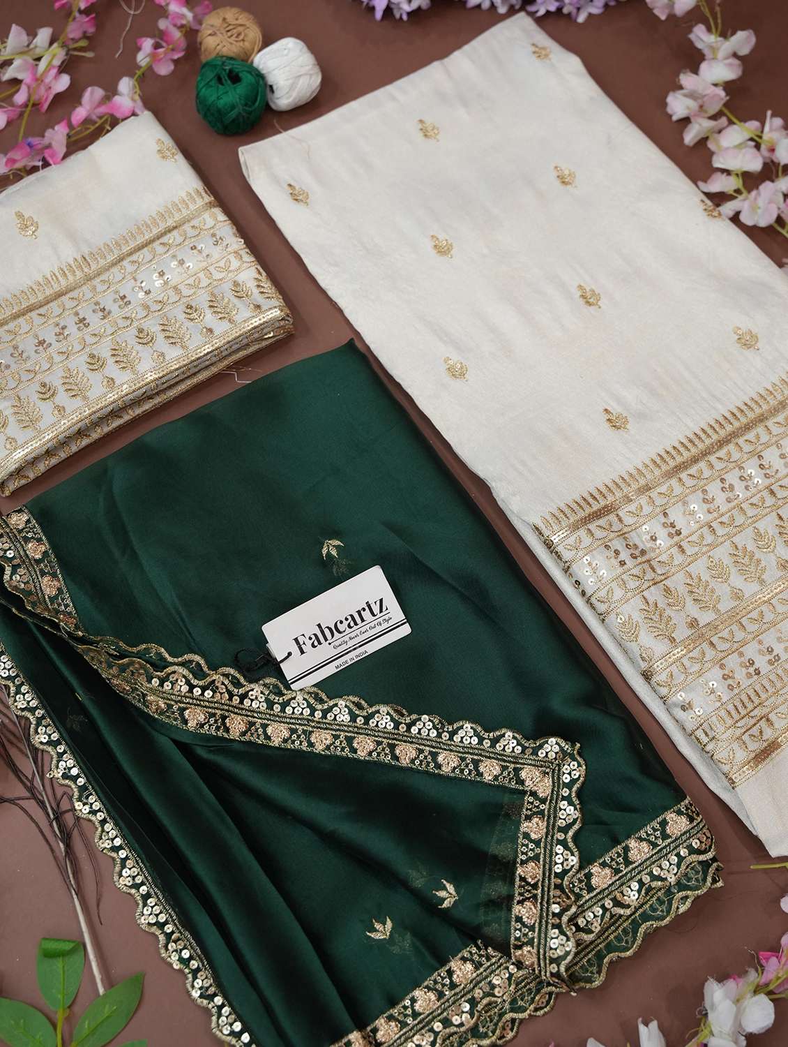 women solid with work unstitched lehenga choli - 22240724 -  Standard Image - 3