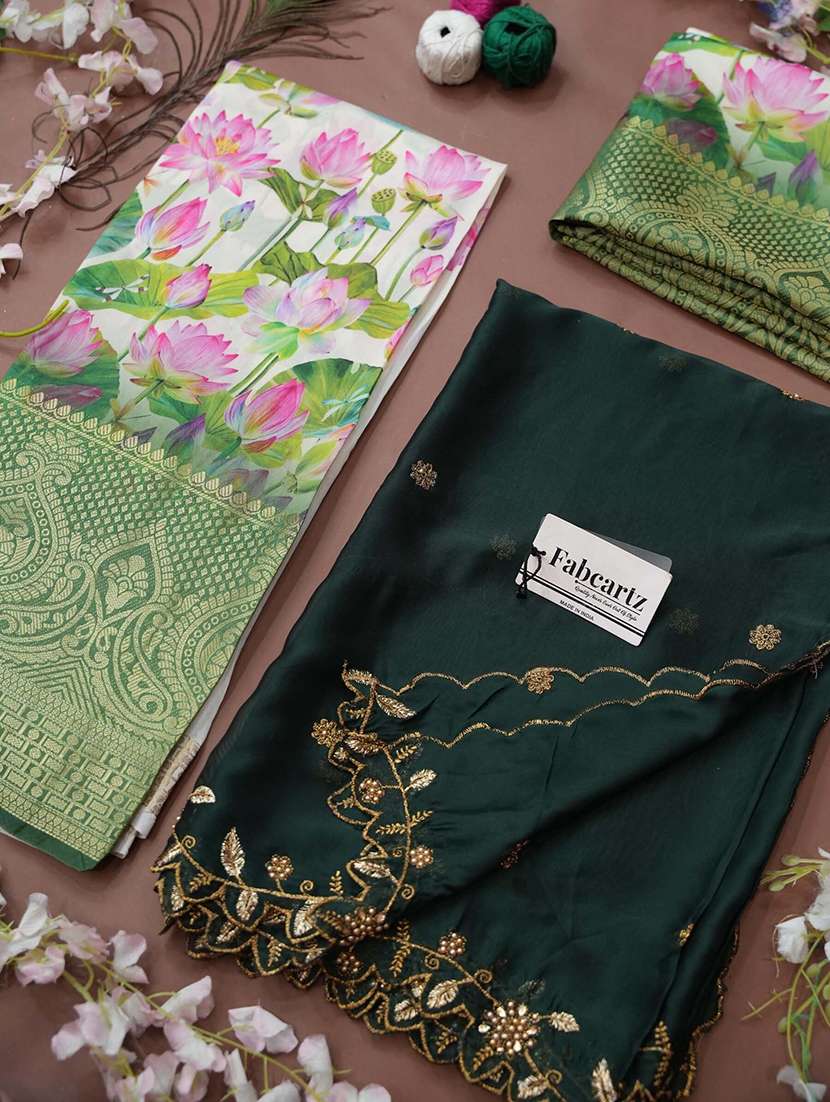 women floral south indian style unstitched lehenga choli - 22240729 -  Standard Image - 3