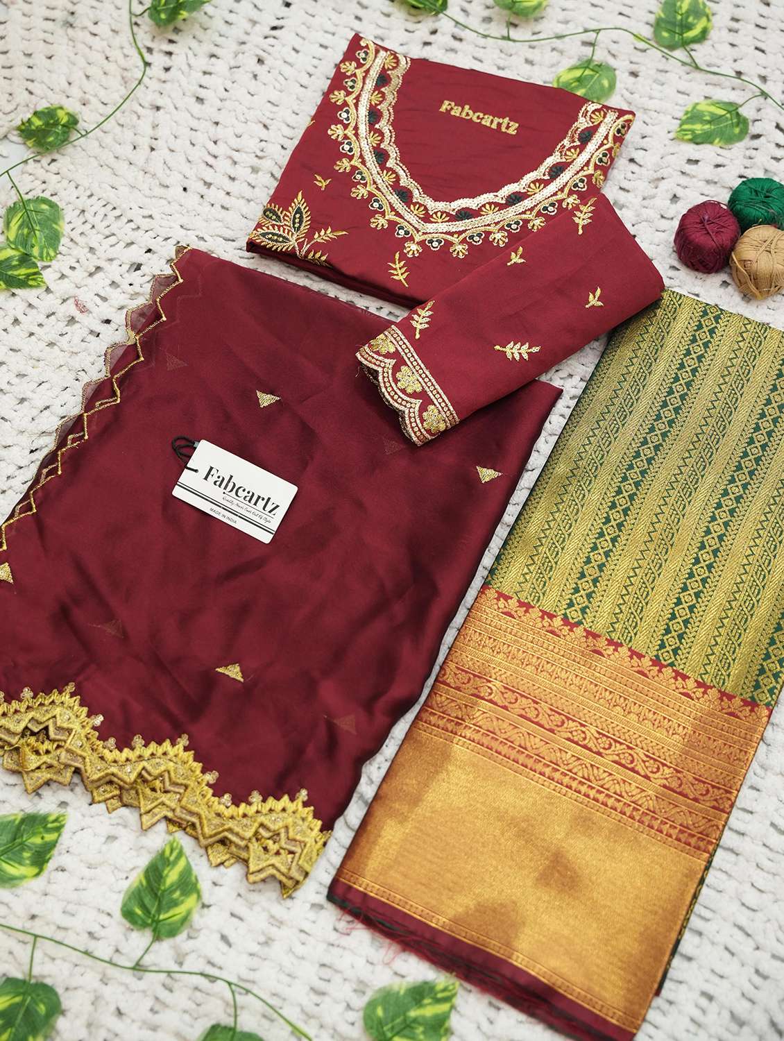 women self design south indian style unstitched lehenga choli - 22240745 -  Standard Image - 3