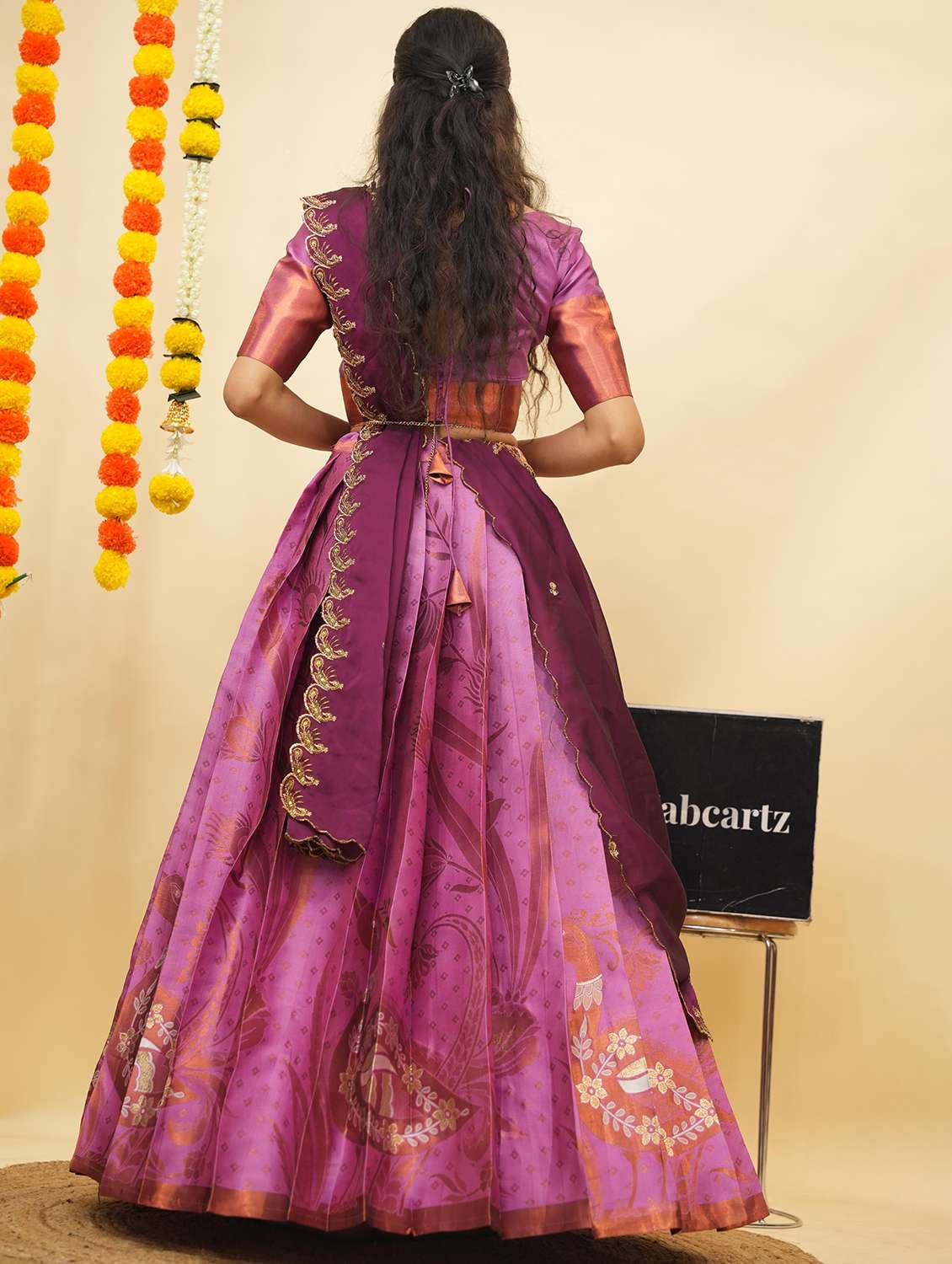 women self design south indian style unstitched lehenga choli - 22240759 -  Standard Image - 3