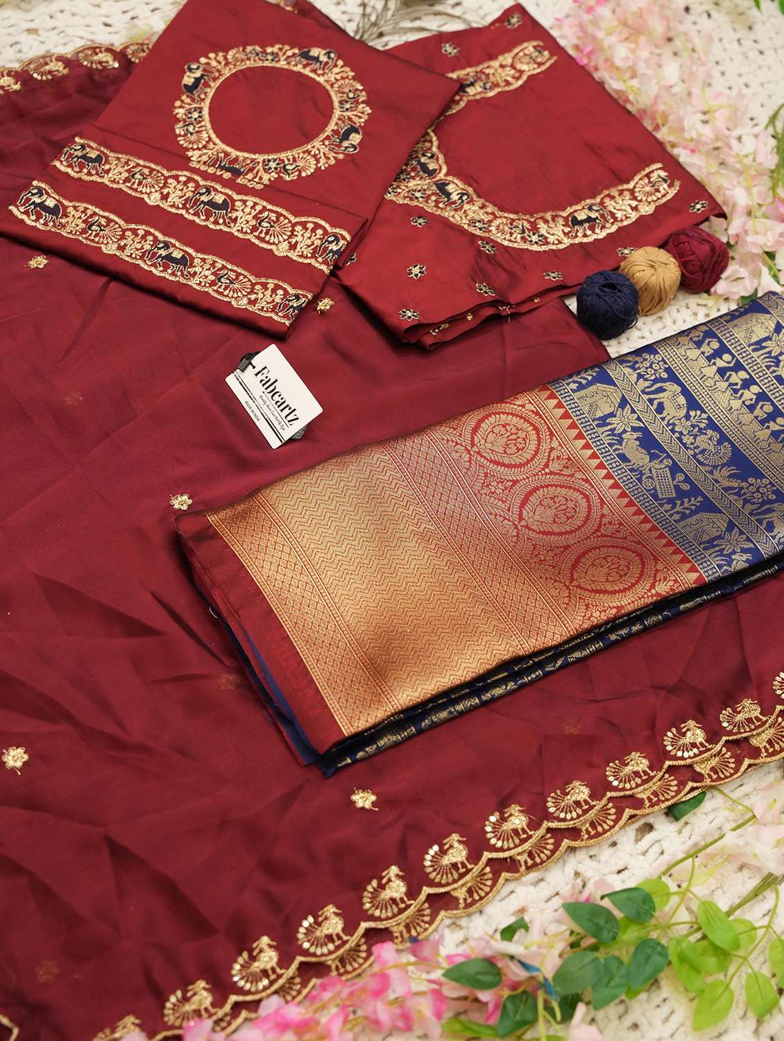 women self design south indian style unstitched lehenga choli - 22240762 -  Standard Image - 3