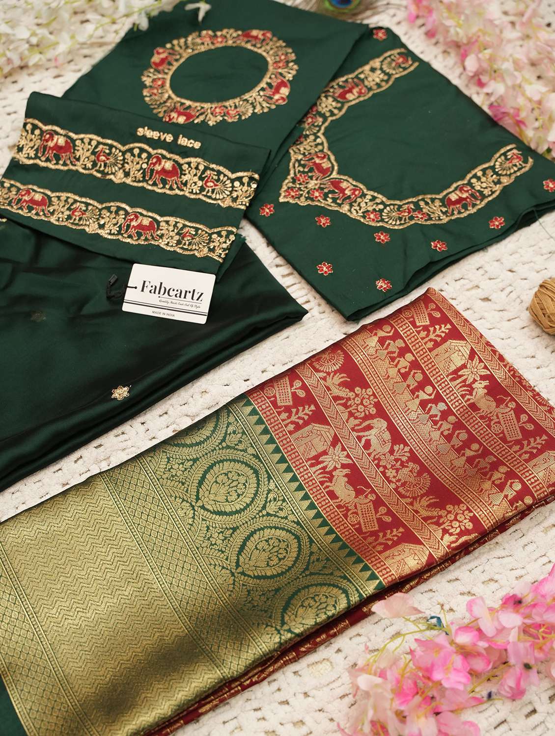 women self design south indian style unstitched lehenga choli - 22240763 -  Standard Image - 3