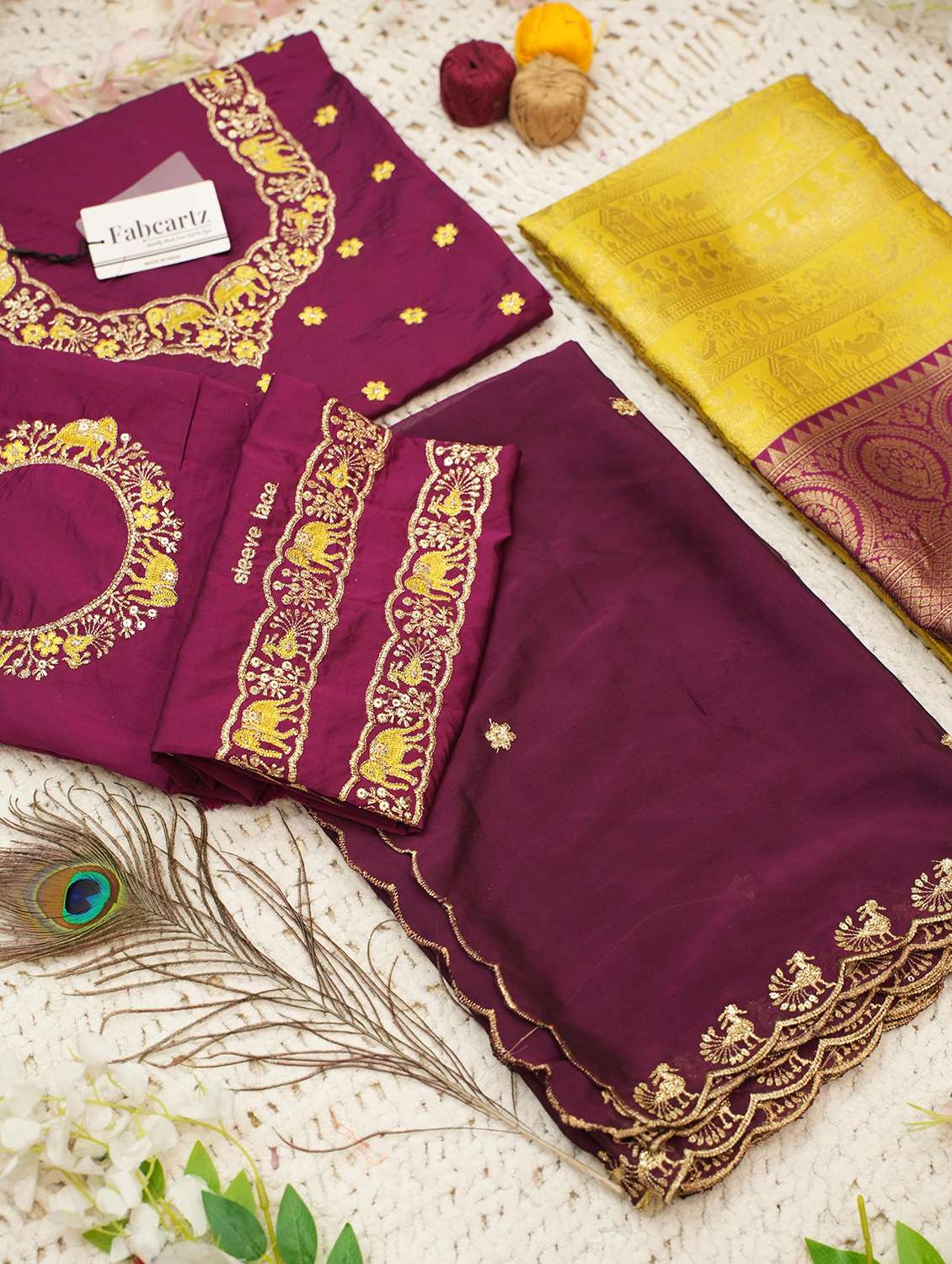 women self design south indian style unstitched lehenga choli - 22240765 -  Standard Image - 3