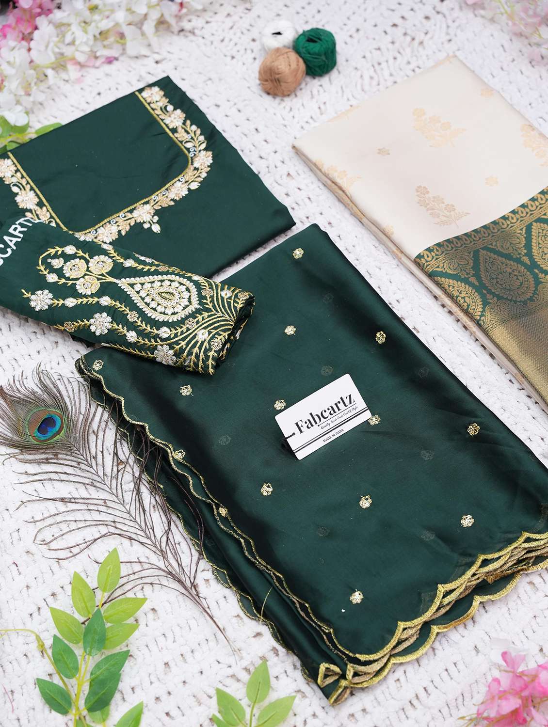 women self design south indian style unstitched lehenga choli - 22240770 -  Standard Image - 3