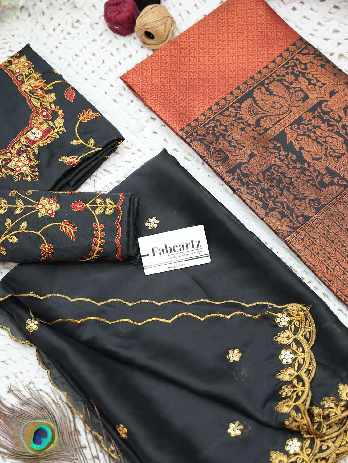 women self design south indian style unstitched lehenga choli - 22240792 -  Standard Image - 3