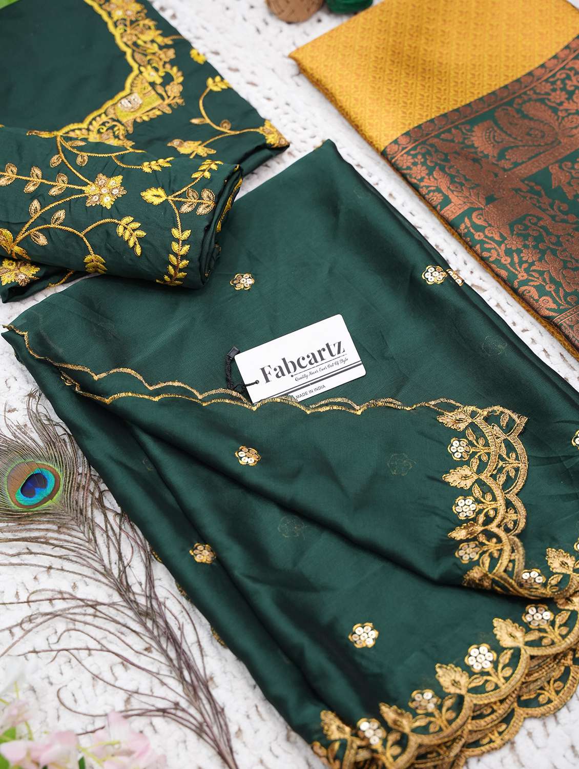 women self design south indian style unstitched lehenga choli - 22240794 -  Standard Image - 3