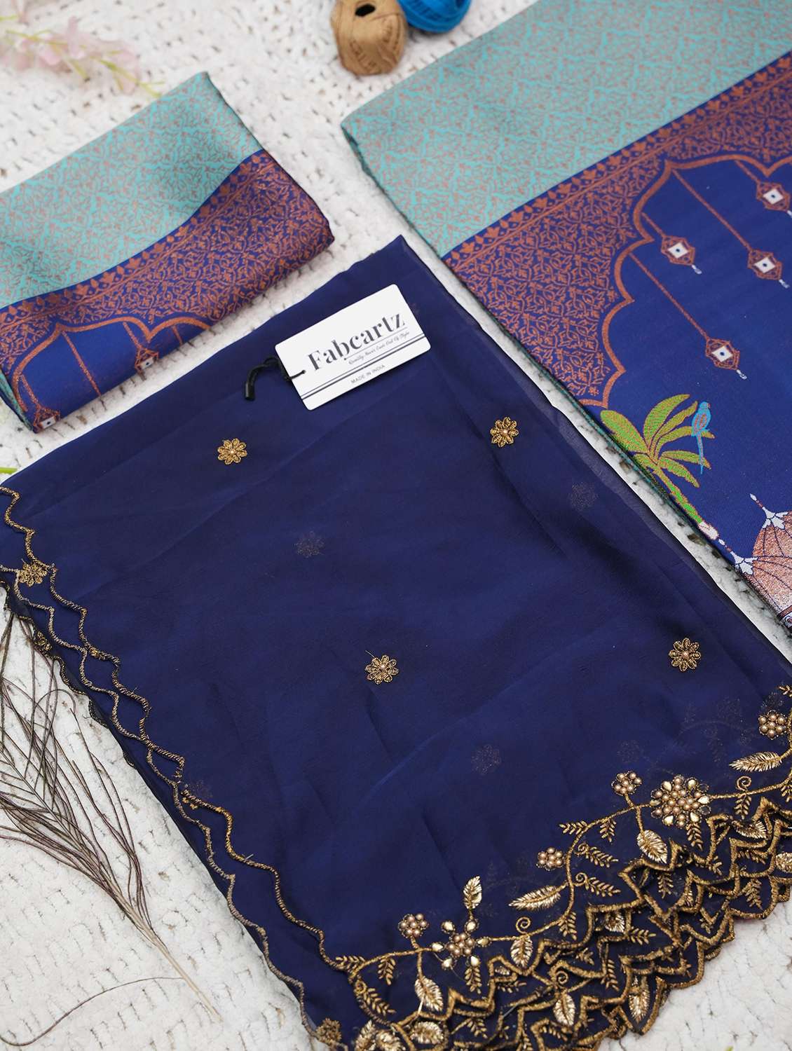 women self design south indian style unstitched lehenga choli - 22240806 -  Standard Image - 3