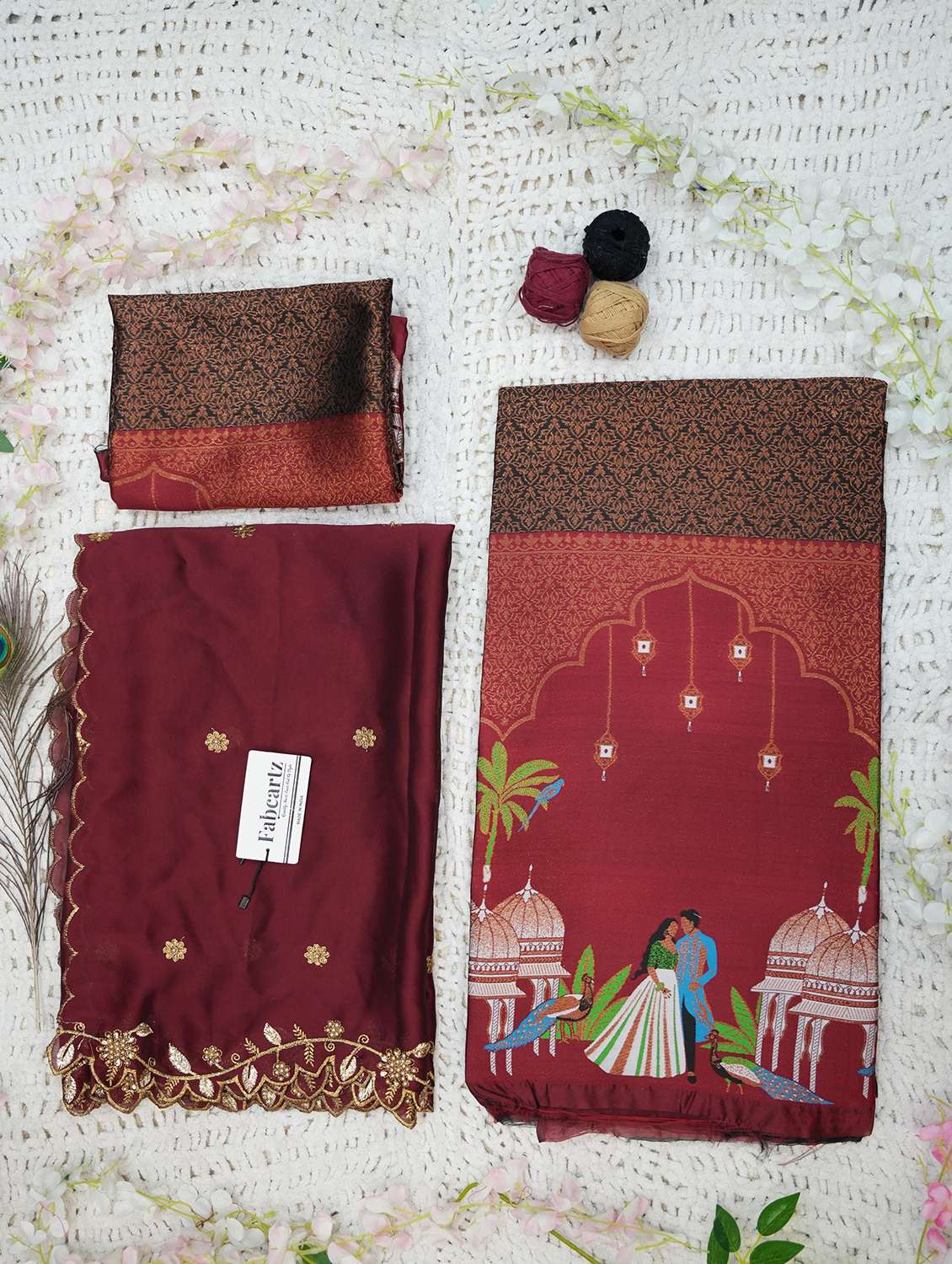 women self design south indian style unstitched lehenga choli - 22240810 -  Standard Image - 3