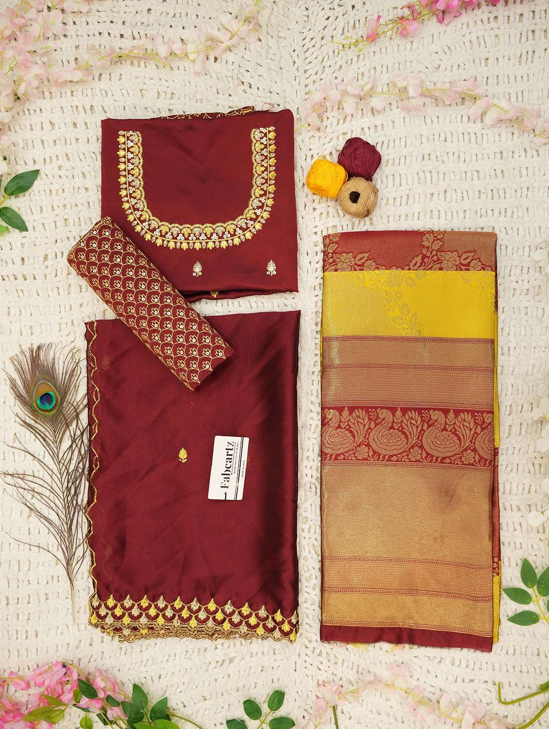 women self design south indian style unstitched lehenga choli - 22240817 -  Standard Image - 3