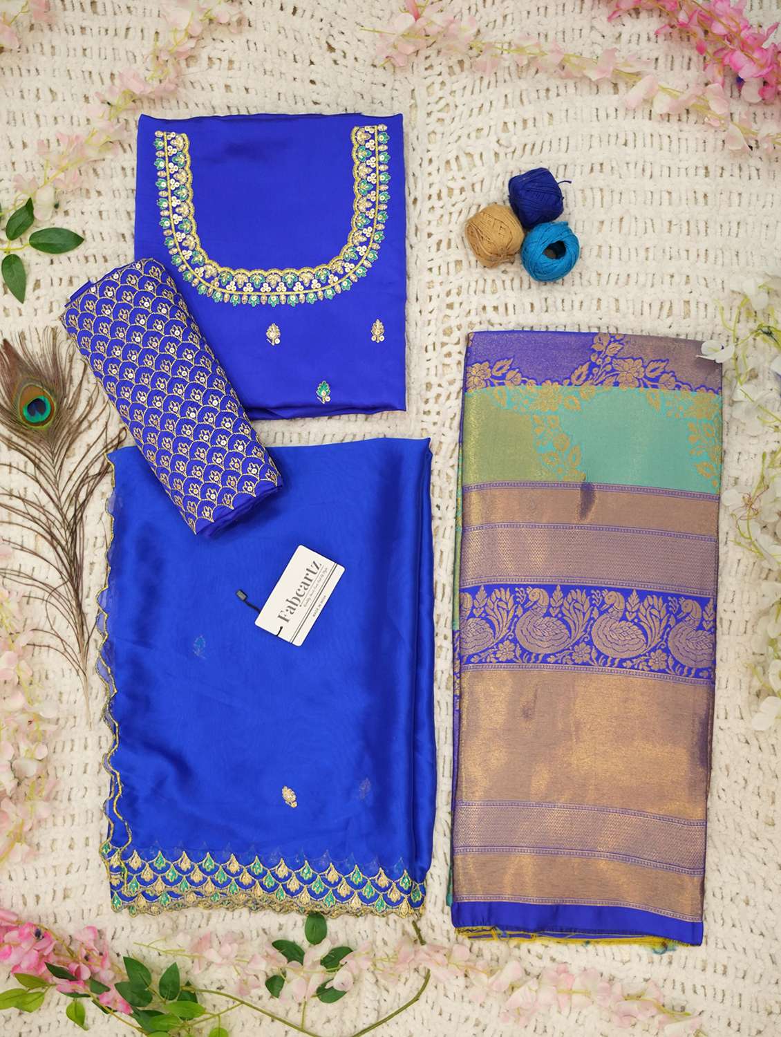 women self design south indian style unstitched lehenga choli - 22240819 -  Standard Image - 3