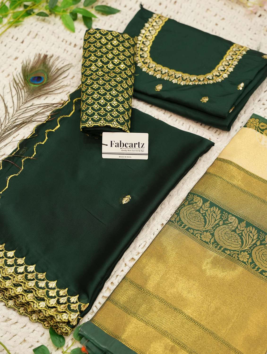 women self design south indian style unstitched lehenga choli - 22240823 -  Standard Image - 3