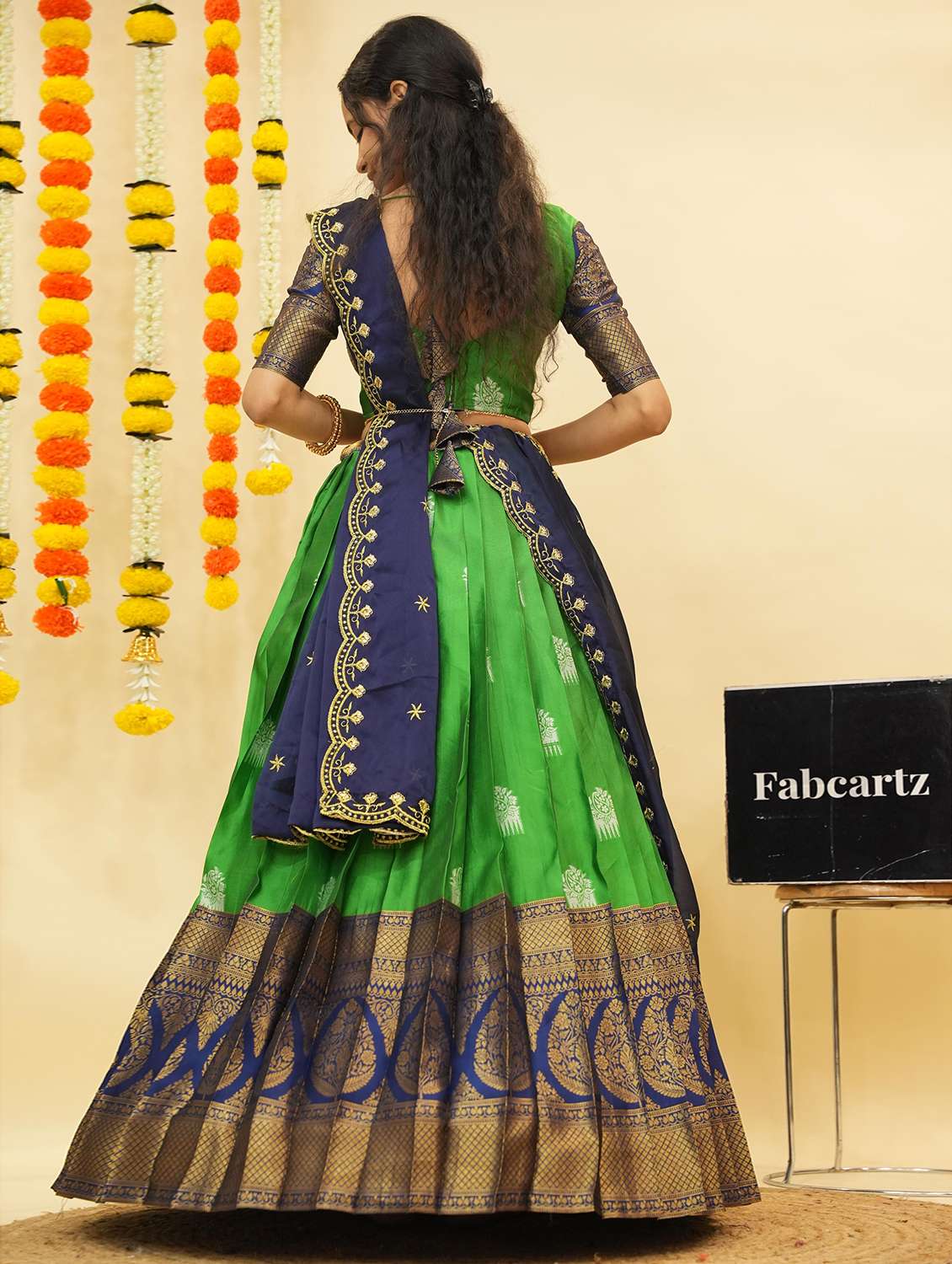 women self design south indian style unstitched lehenga choli - 22240828 -  Standard Image - 3