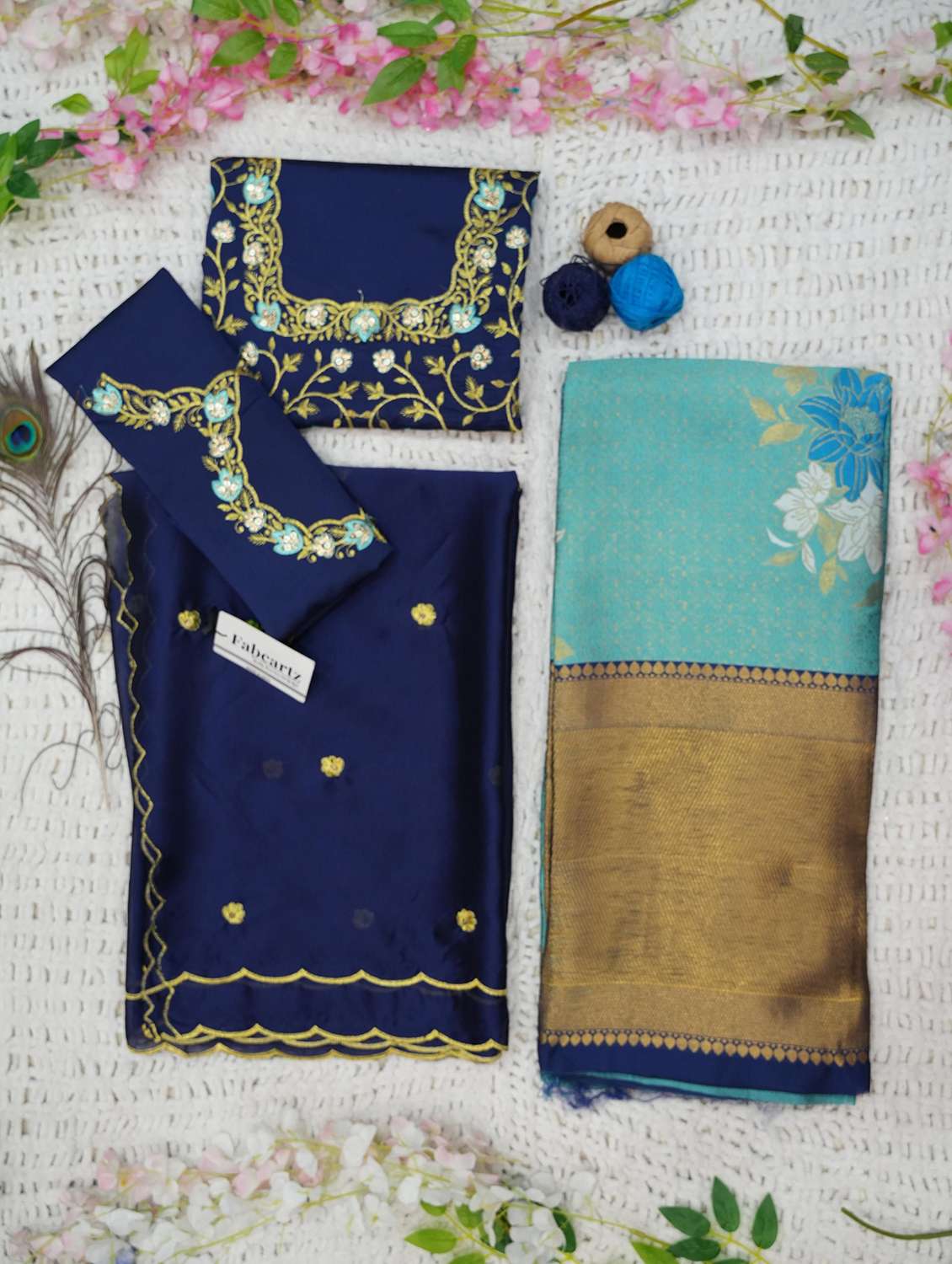 women self design south indian style unstitched lehenga choli - 22240835 -  Standard Image - 3