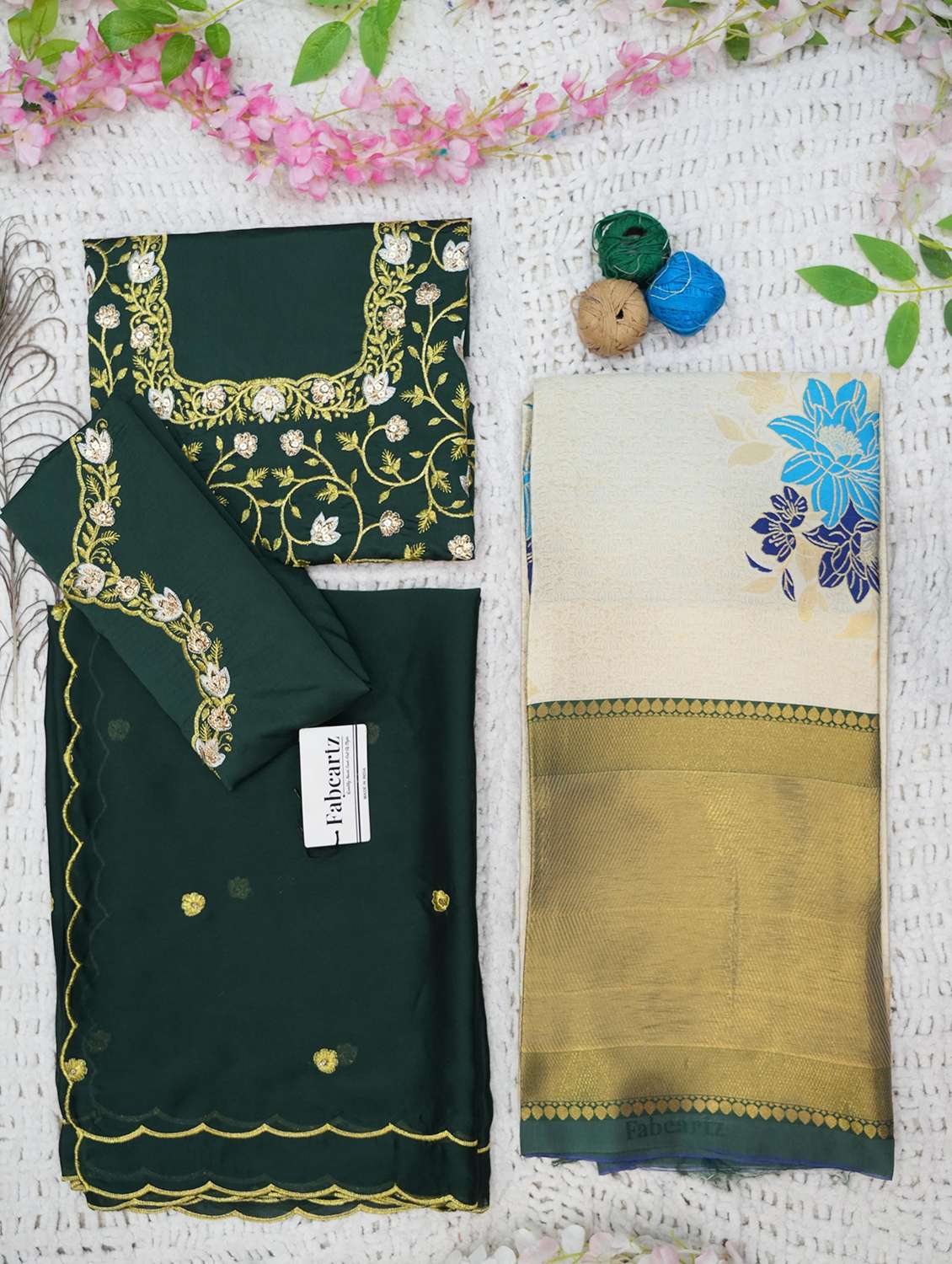 women self design south indian style unstitched lehenga choli - 22240837 -  Standard Image - 3