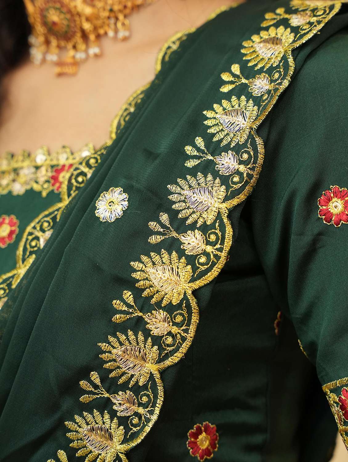 women self design south indian style unstitched lehenga choli - 22240843 -  Standard Image - 3