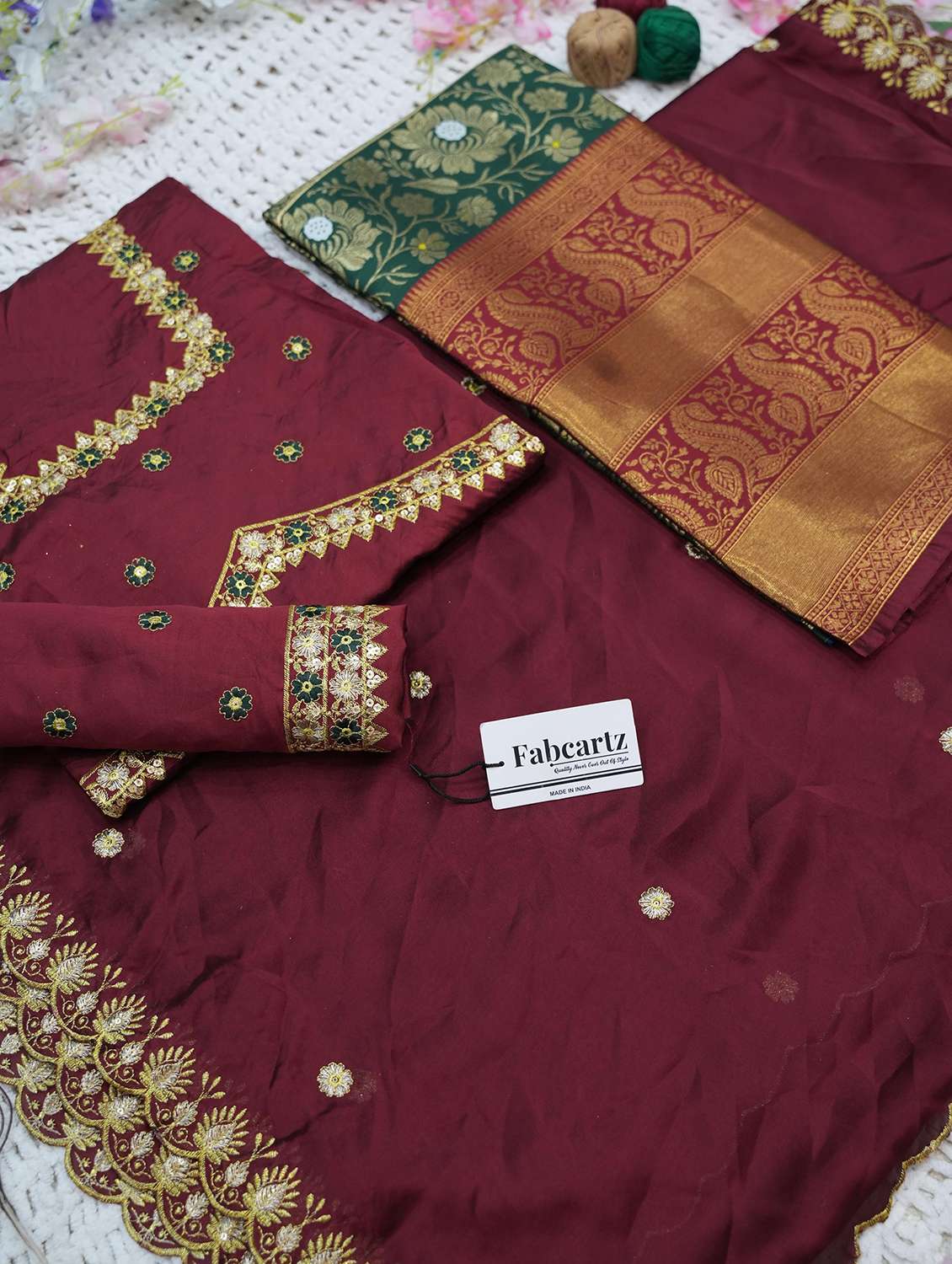 women self design south indian style unstitched lehenga choli - 22240850 -  Standard Image - 3