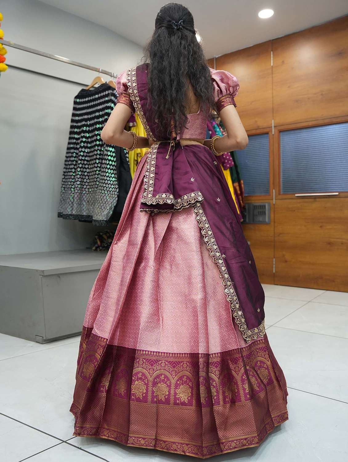 women self design south indian style unstitched lehenga choli - 22240861 -  Standard Image - 3