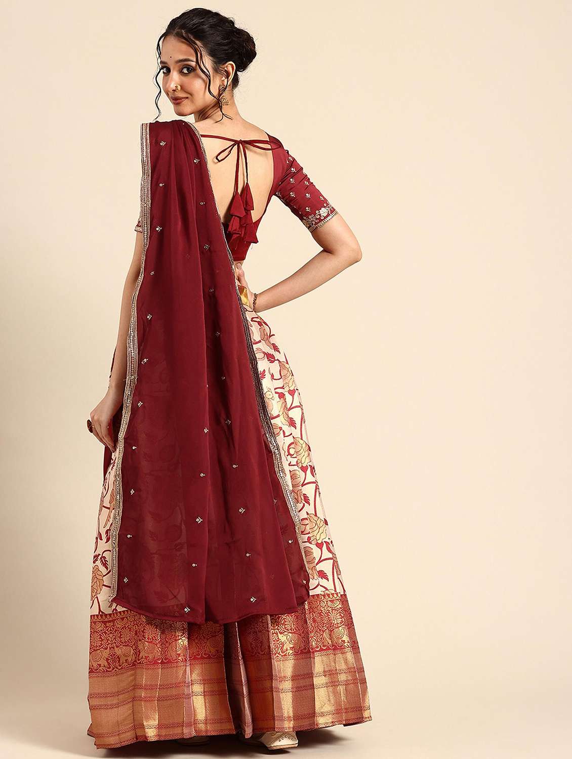 women self design south indian style stitched lehenga choli - 22240877 -  Standard Image - 3