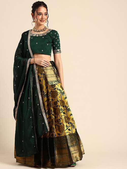 women self design south indian style stitched lehenga choli - 22240881 -  Standard Image - 0